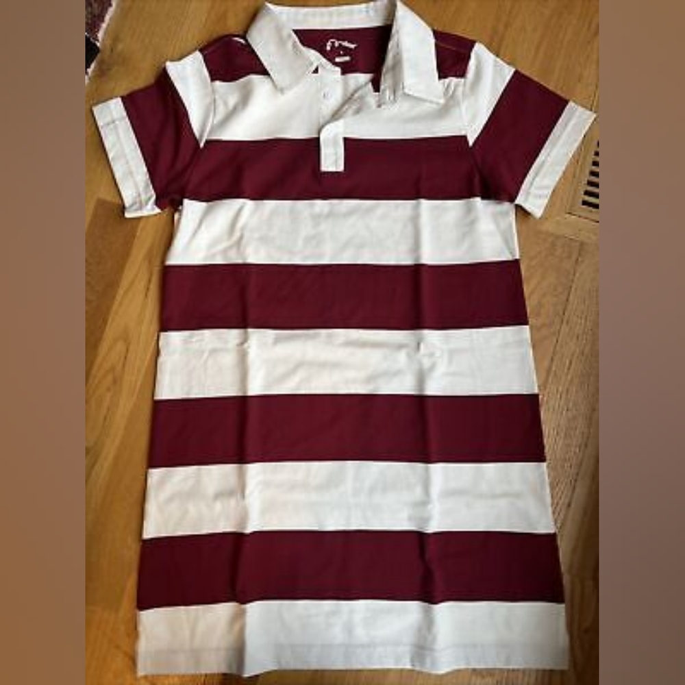 Kids rugby striped polo dress with collar